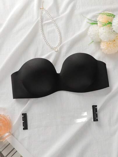 Plain Underwire Bra With Detachable Bra Strap