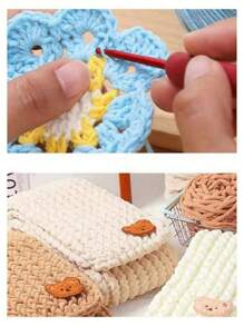 9Pcs/Set Red Sweater Crochet Set, Silicone Handle Stainless Steel Crochet Set DIY Sweater Knitting Needles, Autumn And Winter Decoration, Clothing Mending Tools Christmas For Holiday Gift Giving,Decorations