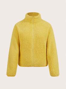 Forever 21 Plus Size Solid Color Front Zipper Long Sleeve Casual Jacket