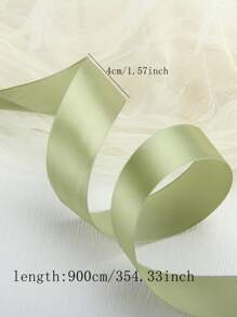 1 Rolle olivgrünes Polyesterband, Blumen Geschenkverpackung, handgefertigte DIY Schleife, Hochzeitsfeier Dekorationsband