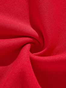 Manfinity EMRG Sudadera holgada de cuello redondo con estampado de cartel retro europeo y americano en estilo callejero vintage, color rojo - Rojo - Ver 4