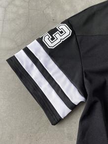 Manfinity Sport Corelite Áo thun thể thao dáng rộng tay ngắn cổ chữ V in số phong cách bạn trai dành cho nam - Nhiều màu - Xem 5