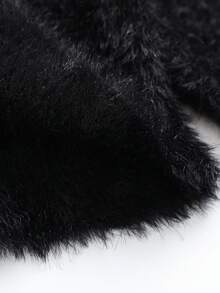 SHEIN LUNE Áo len cardigan dài tay đơn hàng ngày cổ chữ V cho nữ - màu đen - Xem 6