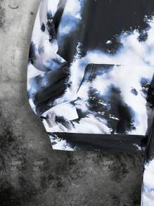 SHEIN Teen Boy Tie-Dye Letter Print Pocket Hoodie & Sweatpants 2 Pieces Casual Set - Multicolor - View 4