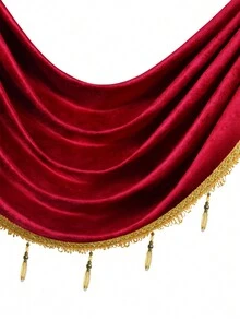 1 tấm rèm khoét rỗng thanh lịch, rèm cửa phong cách Châu Âu tối giản hiện đại, thích hợp cho các sự kiện, tiệc tùng, trang trí cửa sổ và cửa phòng khách và phòng ngủ, cho ngày lễ - Màu Đỏ Sâu - Xem 9