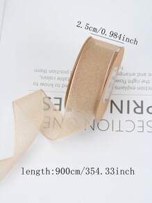 1 rulle Khaki Gaze Band för Blombukett Förpackning Band Rosett Presentförpackning Band, DIY Band, Holiday Party Dekoration Band, Höst- och vinterdekoration, Heminredning, Juldekoration Julklappar