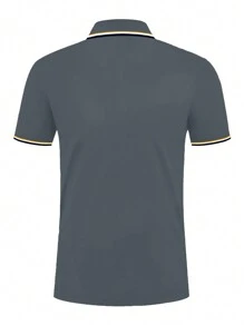 Manfinity Dauomo Fashionable Business Short Sleeve Men's Polo Shirt - Grey - View 2