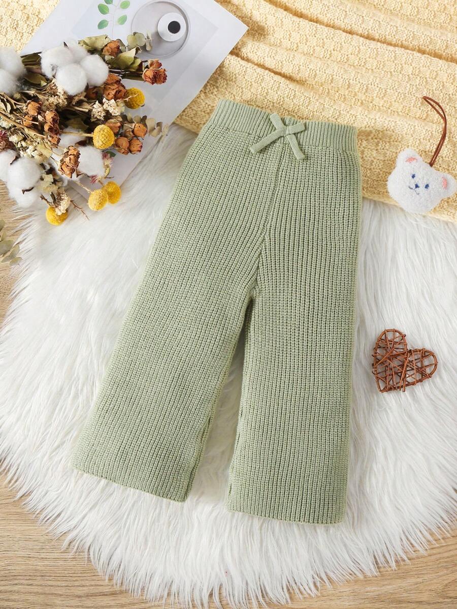 女婴针织裤，温暖舒适的棕色喇叭裤，时尚百搭，适合日常穿着、外出旅行、秋冬季