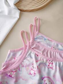 3pcs Big Girls Casual Comfortable Camisole Set - Multicolor - View 3