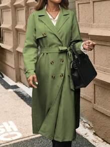 SHEIN Clasi 女士休闲单排扣宽松风衣，秋季