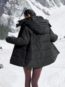 In My Nature 2024秋冬新款羽绒棉衣女情侣学生冬季加厚棉袄宽松 - 黑色 - 查看 2