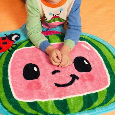 CoComelon X SHEIN 1pc Cartoon Watermelon-Shaped Carpet, Play Mat, Multiple Sizes, Suitable For Children Over 3 Years Old