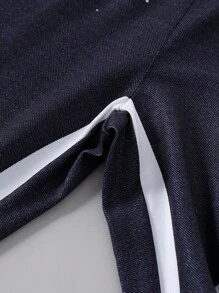 2pcs Teenage Girls Letter & Flame Print Flare Leggings, Combo Set - Black - View 5