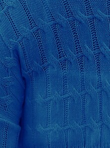 Flirla Plus Size Solid Color Cable Knit Casual Lightweight Long Sleeve Cardigan - Royal Blue - View 7