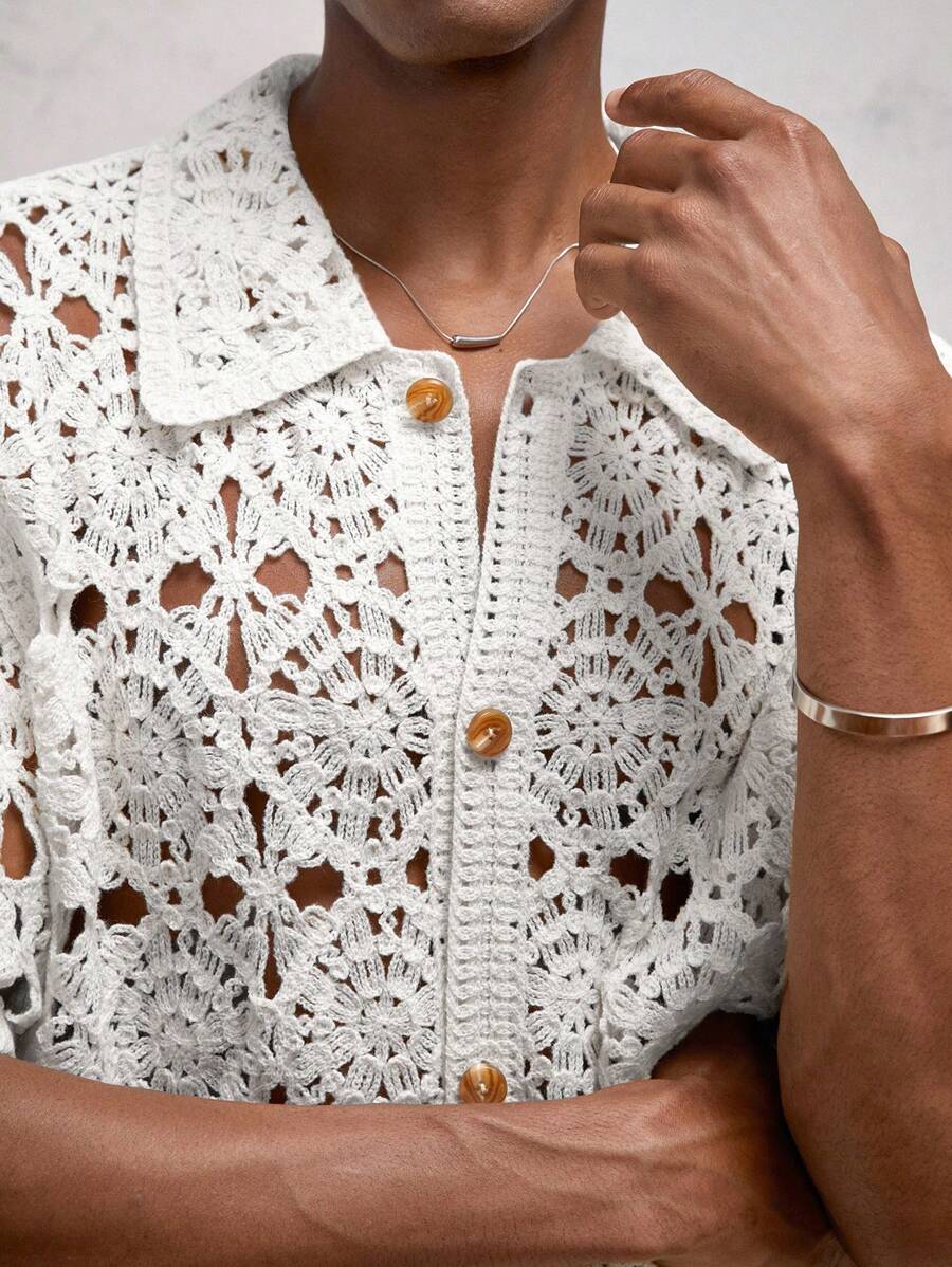 AKNOTIC Business Casual Camiseta de punto de cuello vuelto y manga media, corte slim, adecuada para otoño/invierno, para hombre