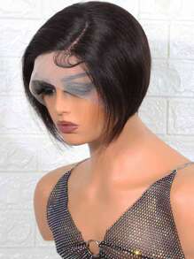 Direto Corte Pixie Curto Humano Perucas De Cabelo 1B Real Acessível Cabelo Substituição Peruca Barato Uso Diário Peruca Para Principiante Amigável Natural Preto Cor - Natural Black - Ver 4