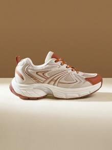 Vate 女士米色时尚潮流设计户外厚底运动鞋，耐用减震，适合日常穿着、度假、节日礼物，厚底厚底坡跟增高 - 彩色 - 查看 6