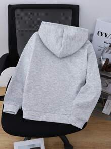 SHEIN Jungen Kapuzen-Sweatshirt mit Thermofütterung für Teenager, basic Lässig für Herbst/Winter