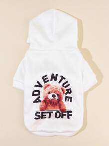 PETSIN 1 pièce Sweat-shirt avec imprimé d'ours, fournitures quotidiennes décontractées pour animaux de compagnie