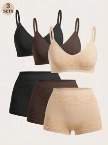 Ocili 6pcs Women Simple Camisole & Panty Set, Seamless Casual Undergarment - Multicolor - View 1