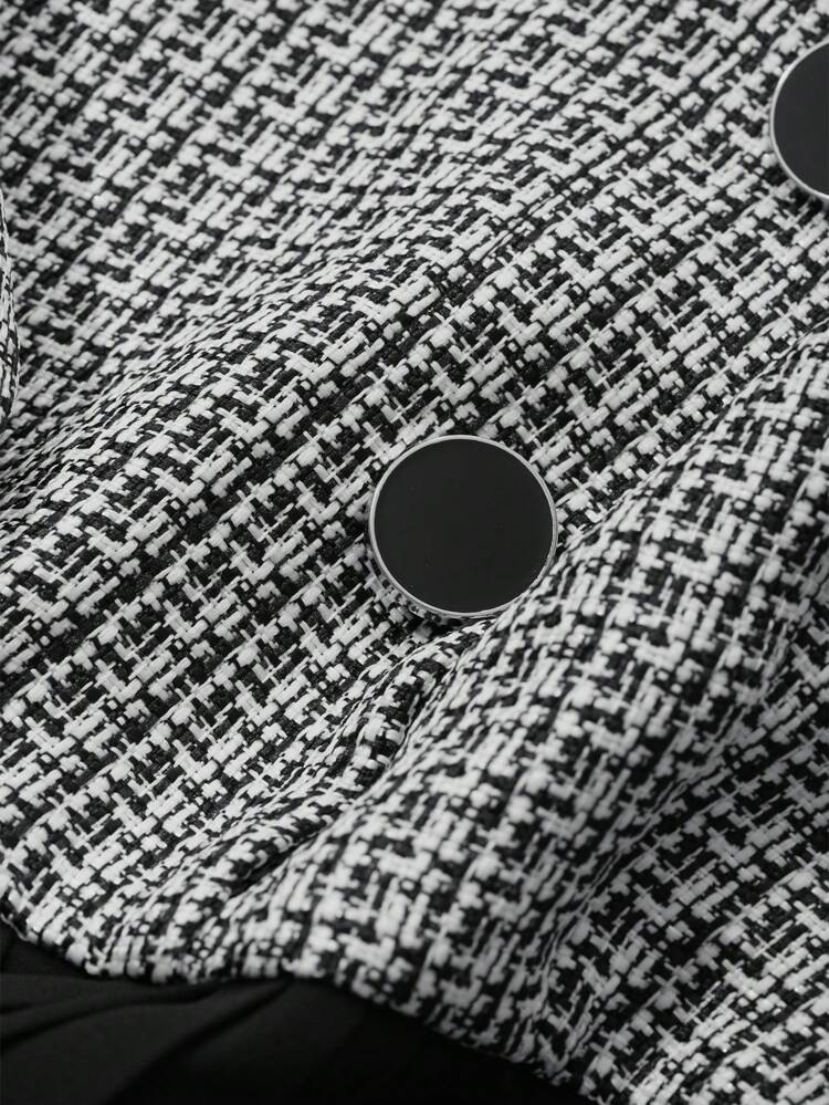 Women's V-Neck Plaid Print Button Front Splice Casual Long Sleeve Midi Dress,Fall Dress
