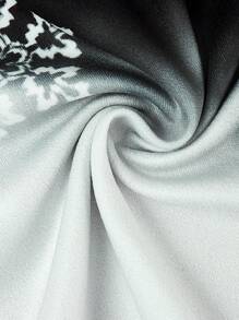 SHEIN Clasi 加大码女式拼色雪人印花长裙，适合圣诞派对长款女装 - 彩色 - 查看 7