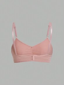 1pc Wireless Bra With Pleats Detail
