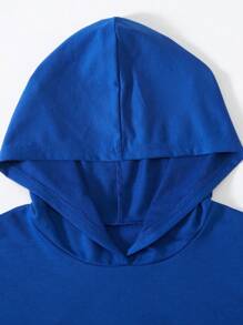 2pcs Teen Boys' Basic Casual Sports Style Long Sleeve Top And Pants Set - Royal Blue - View 3