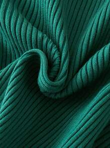 SHEIN Young Girl Textured Short Knitwear Sweater Set For Autumn/Winter - Green - View 6