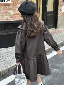 DAZY Tween Girls Fall Dresses, Back To School Clothes - Dark Grey - View 5