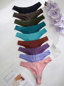 9 件套无缝舒适丁字裤内衣休闲内裤 - 彩色 - 查看 2