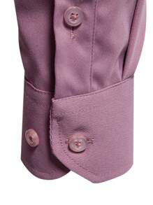 Calvornis Men's Simple Solid Color Button-Up Long Sleeve Casual Shirt, Autumn, Fall - Dusty Pink - View 6