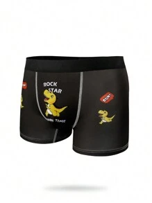 Calzoncillos de cintura elástica con estampado digital para adolescentes - Amarillo - Ver 5
