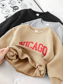 SHEIN 6pcs Baby Girls & Boys Casual Knitted Letter Print Long Sleeve Sweatshirt And Pants Set, Cute Multi-Match, Autumn/Winter - Multicolor - View 7