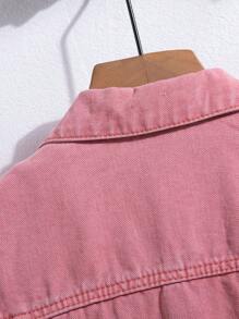 Manfinity EMRG Men Front Button Long Sleeve Pocket Distressed Simple Casual Denim Jacket