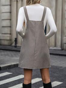 SHEIN Clasi 女士格子口袋休闲通勤迷你毛衣连衣裙 - 彩色 - 查看 2