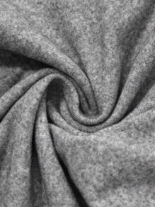 DAZY 女士修身圆领长袖不对称前系带 T 恤 - 灰色 - 查看 8