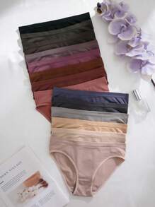 SHEIN 14 Pcs/Pack Comfortable Seamless Triangular Briefs, Casual Series - Multicolor - View 4