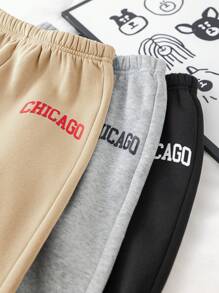 SHEIN 6pcs Baby Girls & Boys Casual Knitted Letter Print Long Sleeve Sweatshirt And Pants Set, Cute Multi-Match, Autumn/Winter - Multicolor - View 5