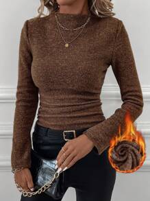 SHEIN Clasi Camiseta térmica de manga larga y ajustada para mujer en invierno, prendas de invierno para mujer