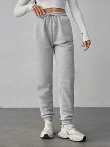 SHEIN Tall 2pcs Solid Drawstring Waist Sweatpants Graduation,Back To School Outfits,Graduation,Teacher Outfits For Women,Back To School - Multicolor - View 6