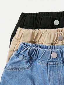 Young Girl Three-Color Set Of Elastic-Free Jeans - Multicolor - View 6