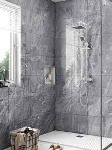 10张0.9平米深灰色大理石瓷砖贴纸防水防潮铝塑自粘墙纸适用于墙面翻新装饰情人节、七夕节婚礼、生日、墙面装饰