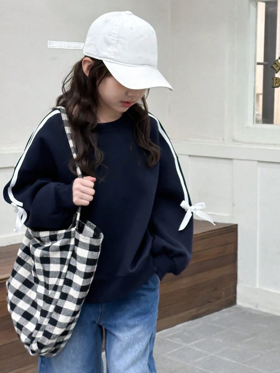 Dazy Kids Tween Girls Crew Neck Fleece Lined Sweatshirt, Fall