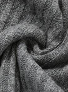 DAZY Áo len chui đầu tay dài cổ cao xẻ tà đơn giản màu trơn cho nữ, Quần áo mùa thu cho nữ - Màu xám đen - Xem 9