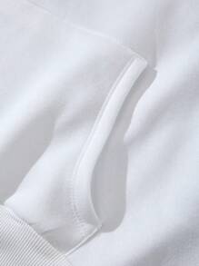 Manfinity Dauomo 1pc Men Graphic Print Pocket Hoodie Sweatshirt - White - View 8