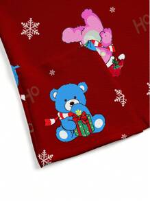 PopScrub Christmas Cartoon Cute Toy Bear Uniform Scrub Top - Multicolor - View 3