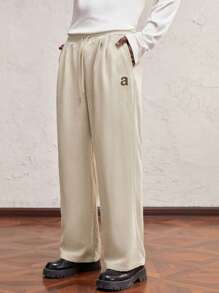 AKNOTIC Business Casual Men's Woven Mid Rise Straight Leg Casual Pants, Suitable For Daily Wear - Apricot - View 5