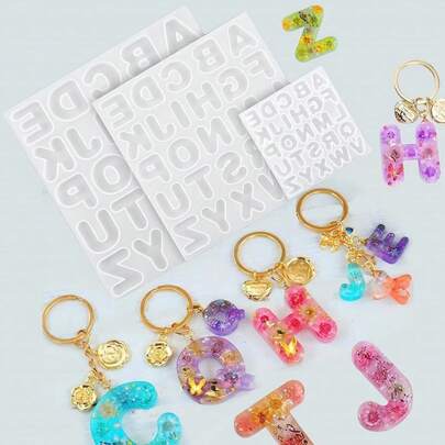 字母模具套装 - 硅胶字母模具工具，适用于生日甜点桌，可重复使用的 DIY 卡通主题用品，带有数字和符号