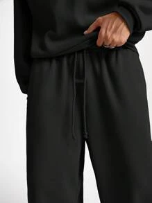 AXEPEAK Men's Loose Fit Round Neck Long Sleeve Knit Hooded Sweatshirt, Streetwear Style